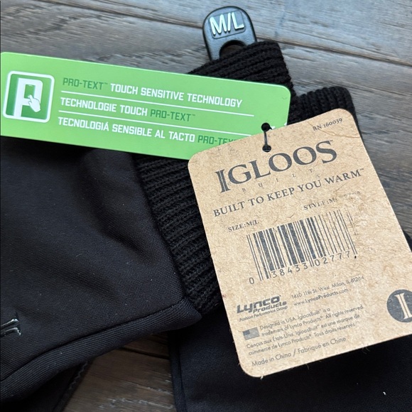 Igloos Pro Touch Sensitive tech,silicone palm,zip pocket,knit cuff,stretch glove - Picture 3 of 8